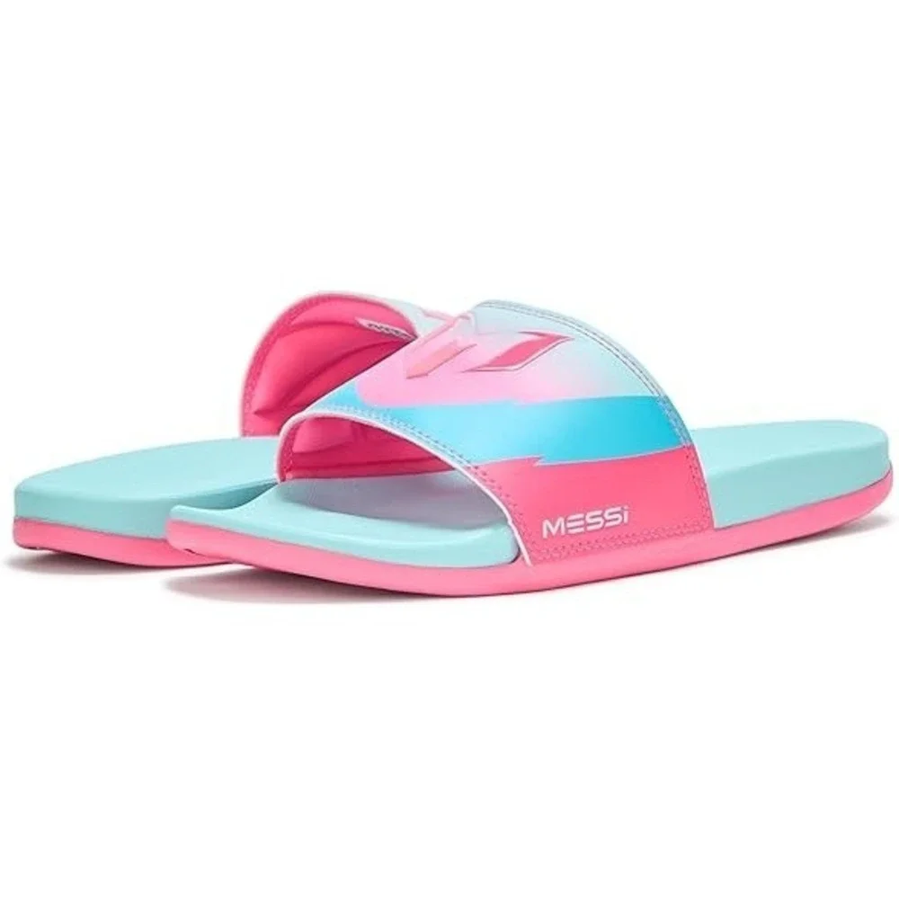 adidas Adilette Comfort Messi Slides Aqua/Pink Men's Size‎ 13 New